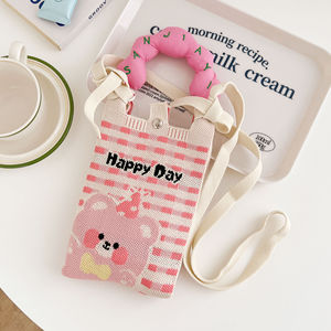 Mini bolso de teléfono móvil de tela de punto a cuadros, bolso ligero bonito para las cuatro estaciones, bolsas de almacenamiento - Product Image 6