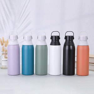 Customize Logo 500ml 750ml Double Wall 304 Stainless Steel <b>Flask</b> Vacuum Insulated Water <b>Bottle</b> With Handle For Sports - Product Image 1