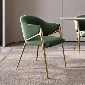 Silla de comedor de lana de cordero de terciopelo de lujo italiano de alta calidad, maquillaje, café, Hotel, sala de estar, sillas de comedor para restaurante - Product Image 1