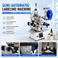 Machine d'étiquetage semi-automatique de bureau pour flacons cosmétiques, bocaux alimentaires, emballages de boissons