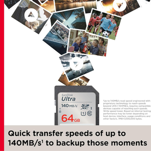 Carte Ultra SDXC UHS-I 64 Go avec adaptateur, classe 10, haute performance - Product Image 2