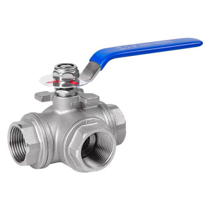 Vanne à boisseau sphérique trois voies Yuhuan 1 pouce filetée en acier inoxydable type L T pour l'industrie de l'eau - Product Image 1