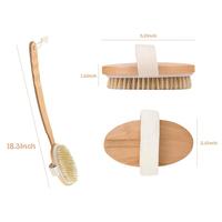 Brosse de douche exfoliante, en bois, pour le bain, pour adultes, avec nettoyage en bois, 10 pièces