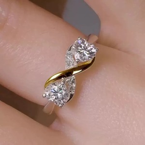 Wholesale <strong>Mother</strong> <strong>and</strong> <strong>Daughter</strong> Infinite Care <strong>and</strong> <strong>Ring</strong> Two-tone Diamond Heart-shaped Zircon Female - Product Image 3