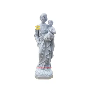 Western Religious Church Cathedral Decoration design stone art Sculpture Marble St Anthonie with Child statue