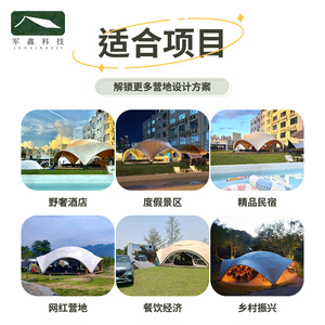Carpa de Lona Redonda para Exteriores Junxin, Carpa Impermeable de Gran Espacio para Exposiciones, Restaurante al Aire Libre, Camping - Product Image 4