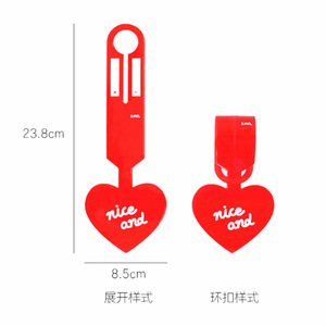 Étiquette de bagage en forme de cœur de style coréen, carte d'embarquement en PVC, étiquette de bagage, étiquette nominative, pendentif. - Product Image 5