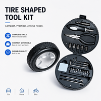 Kit d'outils portables pour pneus, 24 pièces, ensemble d'outils manuels multifonctionnels, kit de réparation automobile avec tournevis, pinces et embouts