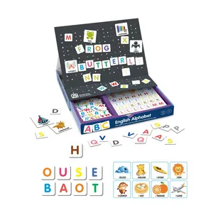 DIY 알파벳 학습 맞춤법 어린이 자기 보드 지그 소 퍼즐 편지 맞춤법 게임 콜라주 교육 어린이 장난감 자석 콜라주