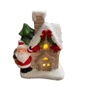 Ornements de noël en céramique, décoration de <span class=keywords><strong>maison</strong></span> de père noël éclairée par LED - Product Image 1