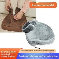 Chaussons chauffants électriques à fonction musicale, bottes de massage, coussinets chauffants pour les pieds, chauffe-pieds d'hiver à tige haute pour l'intérieur, masseurs de pieds électriques pour la maison