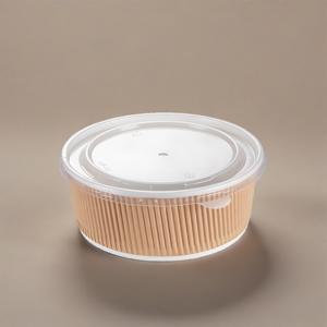 ชามกระดาษลายริ้วเกรดอาหารราคาส่ง ชาม/แก้วกระดาษสองชั้นสำหรับซุปแบบใช้แล้วทิ้งพร้อมฝาปิด - Product Image 1