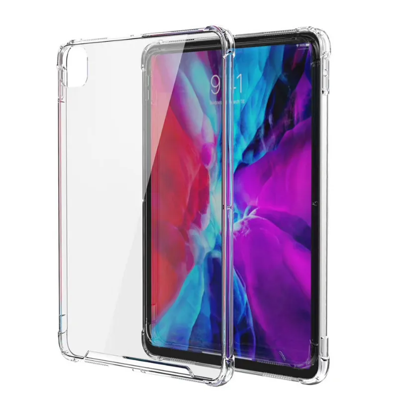 Funda de silicona personalizada para ipad Pro 12,9, funda transparente de TPU de cristal alto 2 en 1 para ipad Pro 12,9 9,7 10,5 11 PC