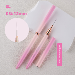 Ensemble de pinceaux pour nail art French Tip 6mm-25mm, ultra fins, pour la création de motifs graphiques et de lignes en gel - Product Image 5