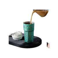 Bouteille en titane de 420 ml, tasse à café sous vide en titane pur à double paroi pour les activités sportives/extérieures.