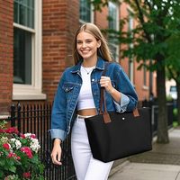 Sac fourre-tout pour femme en nylon avec poignée supérieure, grand sac à main à bandoulière avec fermeture éclair, sac de week-end pliable pour les loisirs