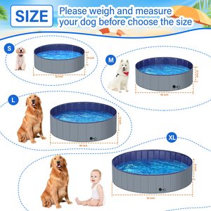 สระว่ายน้ำพลาสติกขนาดกลางสำหรับสุนัขสระว่ายน้ำอาบน้ำพับได้แบบพกพาสำหรับสุนัข - Product Image 3