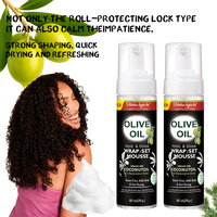 Mousse coiffante pour cheveux à l'huile d'olive rehausseur de boucles, label OEM, pour cheveux bouclés naturels, tenue et brillance