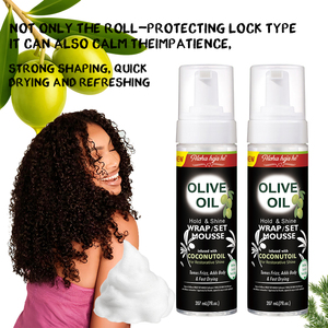 <span class=keywords><strong>Mousse</strong></span> <span class=keywords><strong>coiffante</strong></span> pour cheveux à l'huile d'<span class=keywords><strong>olive</strong></span> rehausseur de boucles, label OEM, pour cheveux bouclés naturels, tenue et brillance - Product Image 5
