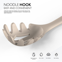 Ensemble d'ustensiles de cuisine écologiques HYRI, luxe, facile à nettoyer, ensemble de 6 ustensiles en silicone alimentaire avec manche en bois