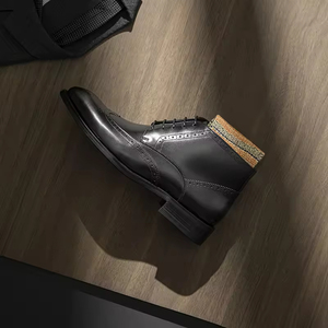 Botas Chelsea para Hombre, Parte Superior de Cuero Genuino, Suela de Goma Antideslizante, Transpirables, Zapatos Formales de Negocios - Product Image 3