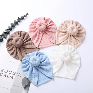Neugeborene Kinder 0-4t Headwrap Dusche Wolle Hut Haar bänder Elastisches Stirnband Baby Soft Bowknot Turban Hut Mütze