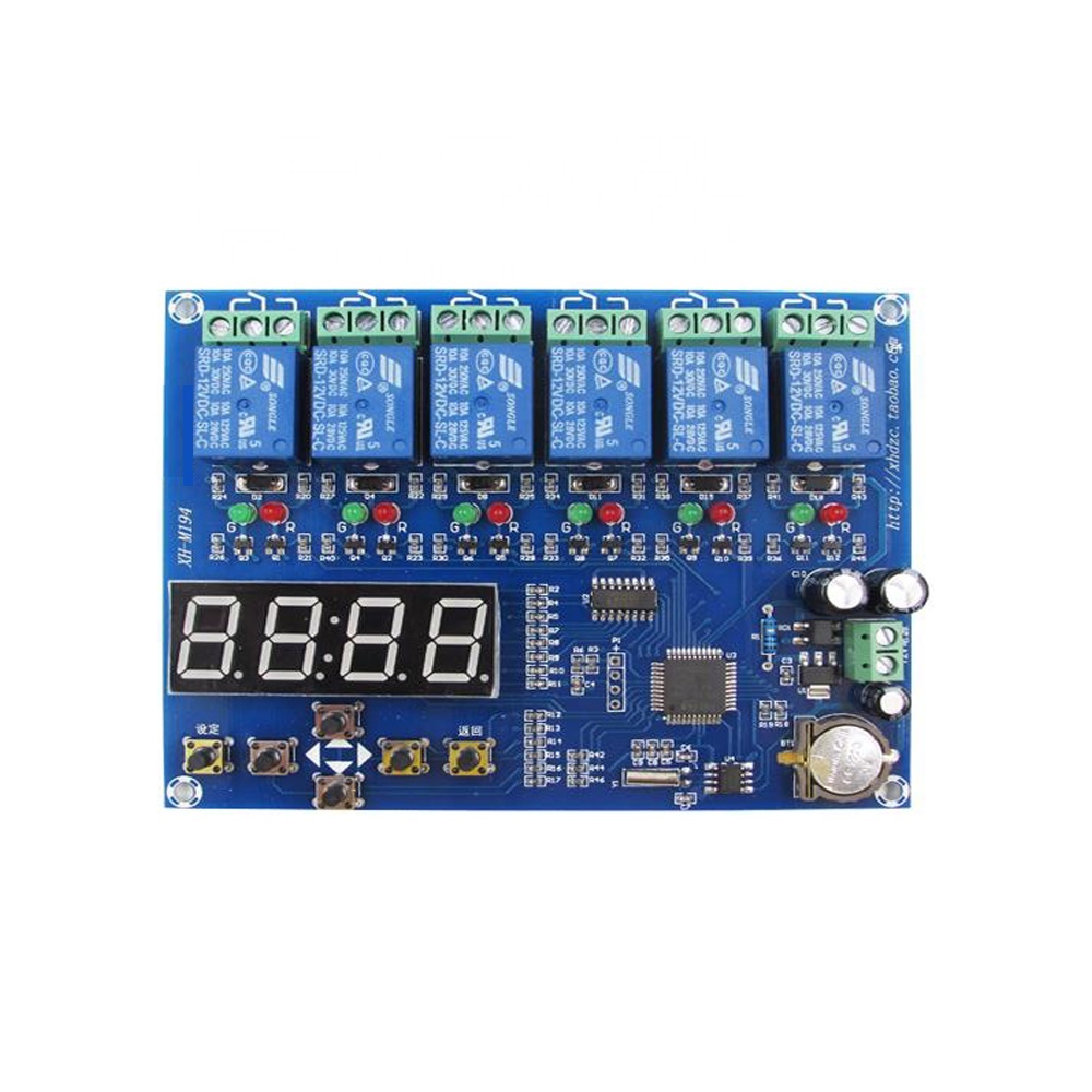 Taidacent 12V XH-M194 5 Channels Light Timer Switch Panel 5 CH Relay Timer PCB Multi Time Switch Relay Module