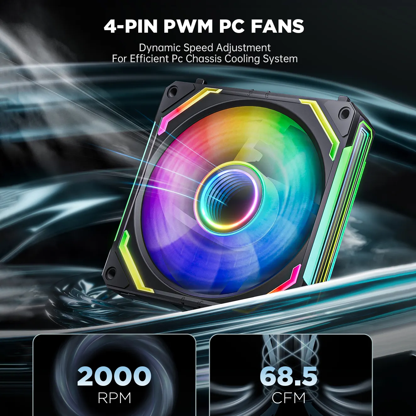 120 Trường hợp màu đen fan đối với máy tính chơi Game làm mát Cooler RGB PC trường hợp PWM Fan