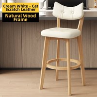 Chaise de bar moderne, tabouret haut pour la maison, dossier en bois massif, sensation de luxe léger, idéal pour les bars, cafés et restaurants.