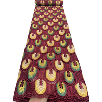 Dentelle Guipure Africaine NI.AI, Tissu Voile Soluble dans l'Eau Nigérian, Dentelle Florale à Cordons pour Mariage et Fêtes