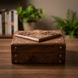 PERFECT COLLECTION <b>Small</b> Wooden Cremation Urn for Dog and Cat Ashes Traditional Tabletop <b>Vase</b> 1-2L Capacity - Product Image 6