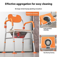 Rutsch fester Bad hocker mit doppeltem Verwendung zweck Commode Elderly Assist Badezimmer Tragbarer Dusch stuhl mit Griffen für alte