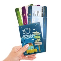 Dompet Travel PVC multifungsi, kartun lucu, dompet paspor, pelindung kartu kredit, pemegang dokumen tiket paspor