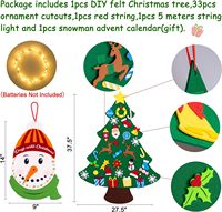 Populaire écologique noël bricolage décoration de la maison mur Art feutre artisanat Kits 3D personnalisé enfants arbre de noël ensemble joyeux