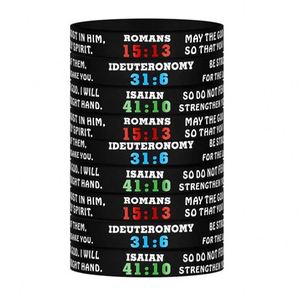 Pulseras de Silicona con Versículos Bíblicos, Resistentes al Agua, al por Mayor, Pulseras Cristianas Inspiradoras, Pulsera Religiosa Bíblica Personalizada para Eventos - Product Image 5