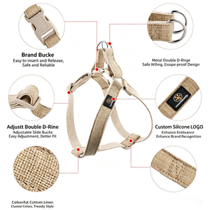 Cross Border Cotton Linen Pet Traction <b>Rope</b> Large Medium Small Dog Adjustable Dog Chest Carrier Vest Teddy Walking Dog <b>Rope</b> - Product Image 3