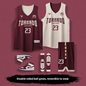Maillot de basket-ball double face sur mesure pour hommes et femmes Nouvel uniforme d'équipe d'entraînement de style américain pour les achats de groupes de compétition - Product Image 3
