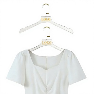 Astrid 39CM High End Custom Logo Wholesale Women Iron Hook Acrylic Clothes <b>Hanger</b> Flexible Injection for Wardrobe Garment Store - Product Image 1