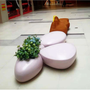 Banco de Patio Exterior de Fibra de Vidrio, Diseño Moderno y Contemporáneo, Asientos Duraderos para Centros Comerciales, Capacidad para 2 Personas, Personalizable - Product Image 1