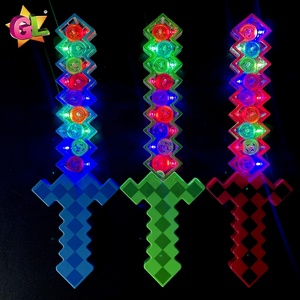 Ánh sáng lên đồ chơi 9 ánh sáng lên trong suốt sáng bánh pixel với âm thanh lightsaber thế giới của tôi LED Pixel thanh kiếm vũ khí đồ chơi - Product Image 2