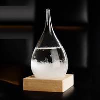 Baromètre en verre soufflé à la main, bouteille de verre tempête, prévisions météorologiques écologiques, design amoureux