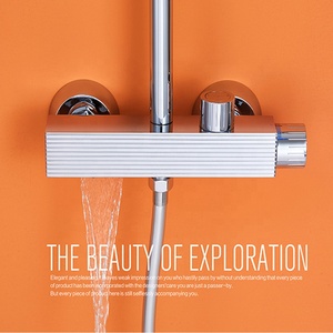 Design simple, pommeau de <span class=keywords><strong>douche</strong></span> moderne et ensemble de <span class=keywords><strong>douche</strong></span>, kits de rail de colonne montante de <span class=keywords><strong>douche</strong></span> carrée en acier inoxydable noir - Product Image 2