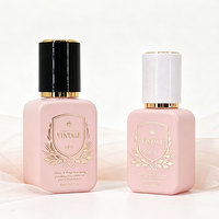 Flacon pompe vide en verre dépoli rose de luxe pour soins de la peau, avec logo personnalisé imprimé, pour sérum, tonique, émulsion, fond de teint