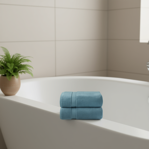 Ensemble de 2 serviettes de bain Db, 100% coton, antimicrobien, couleur unie, rectangulaires, pour adultes, lavables en machine - Product Image 2