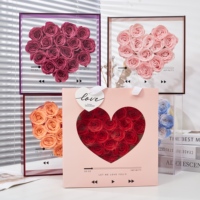 Boîte à musique romantique en acrylique, style Spotify, transparente, avec fleurs de savon, cadeau pour la Saint-Valentin ou un anniversaire
