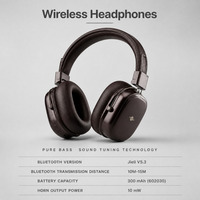 Casque sans fil supra-auriculaire WISDOMUP TDE-22, casque stéréo Super Bass 5.3, autonomie de 12 heures, casque pliable avec micro