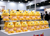 Boneka Plush Kustom Karakter Badak Jempol Kuning, Desain Kustom OEM ODM untuk Hadiah, Boneka Plush Kustom