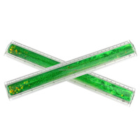 Règle 3D créative en acrylique transparent remplie de liquide, papeterie en plastique mignonne, décoration de bureau scolaire, règle à mouvement liquide