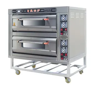 Commercial Baking Equipment 2 deck 4 tray Gas Electric Bakery Bread Deck Oven for Cake Pizza