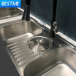 <span class=keywords><strong>Double</strong></span> bol profond <span class=keywords><strong>en</strong></span> acier inoxydable 201 ss, corbeille centrale, évier de cuisine, lavage à main - Product Image 3